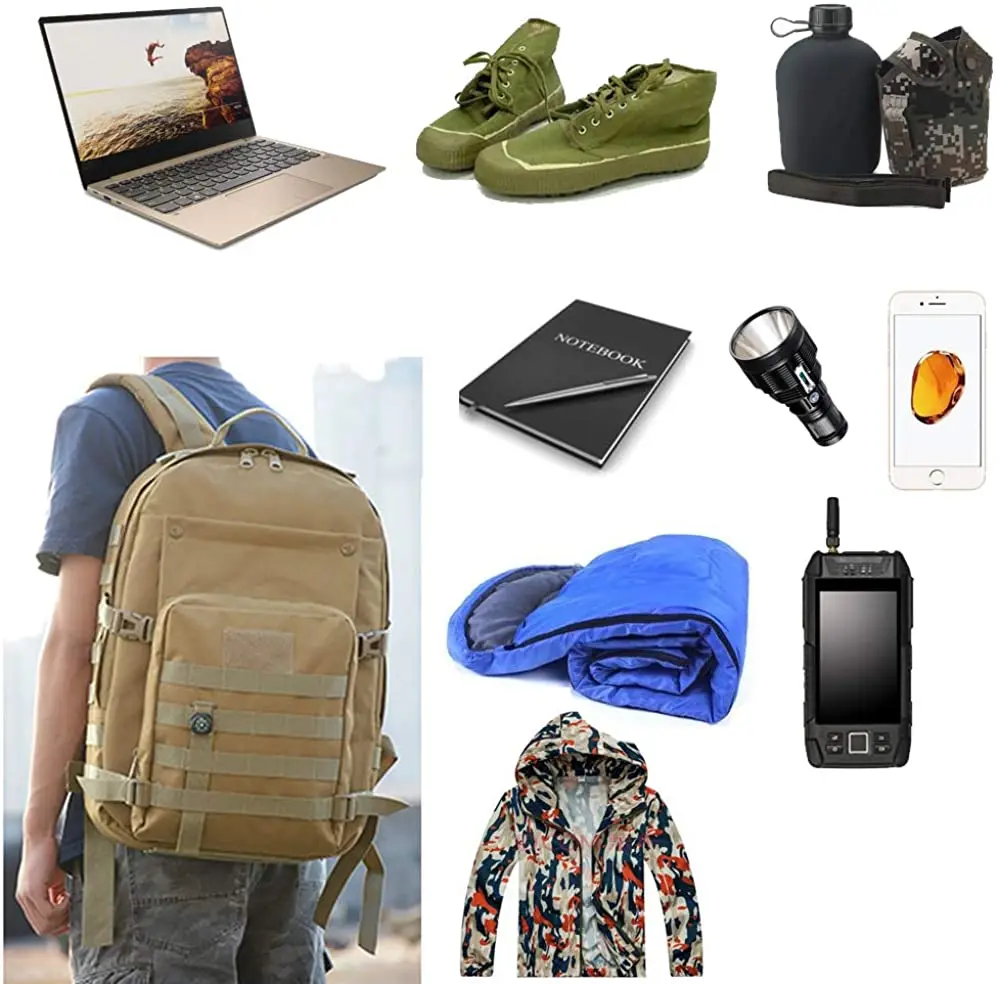 
FREE SAMPLE Tactical Backpack 45L Military Cycling Outdoor Sports Bag Multifunctional Mini Toy Compass backpack 