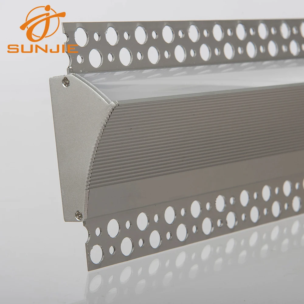 Recessed Plaster in led profile  aluminum channel for drywall recessed mounted 2m 3m