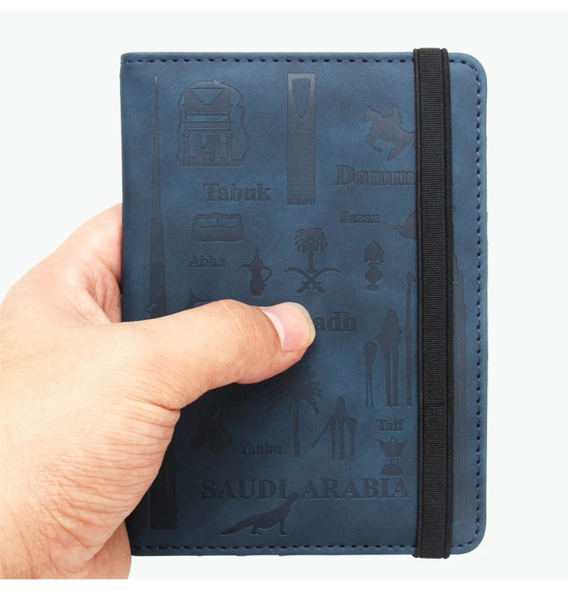 Embossed logo customizable passport holder Middle East travel building ticket holder anti-magnetic RFID solid  passport souvenir