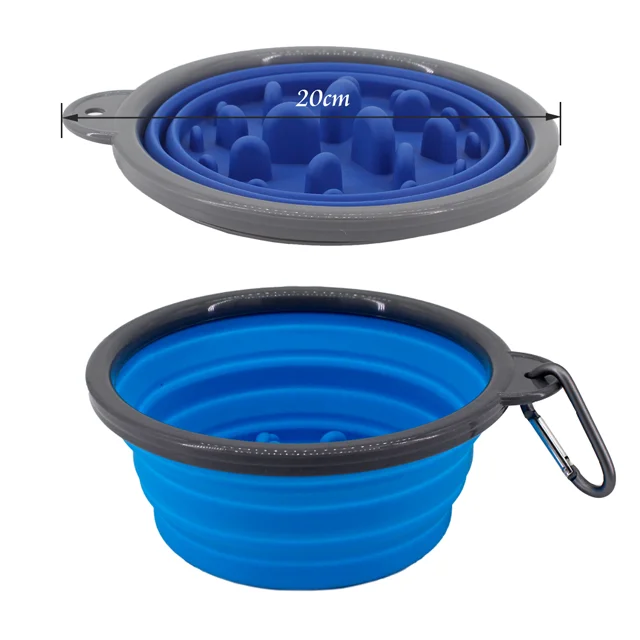 1000ml Custom dog bowl hot sales food grade Collapsible dog water food dog slow eating feeder bowls