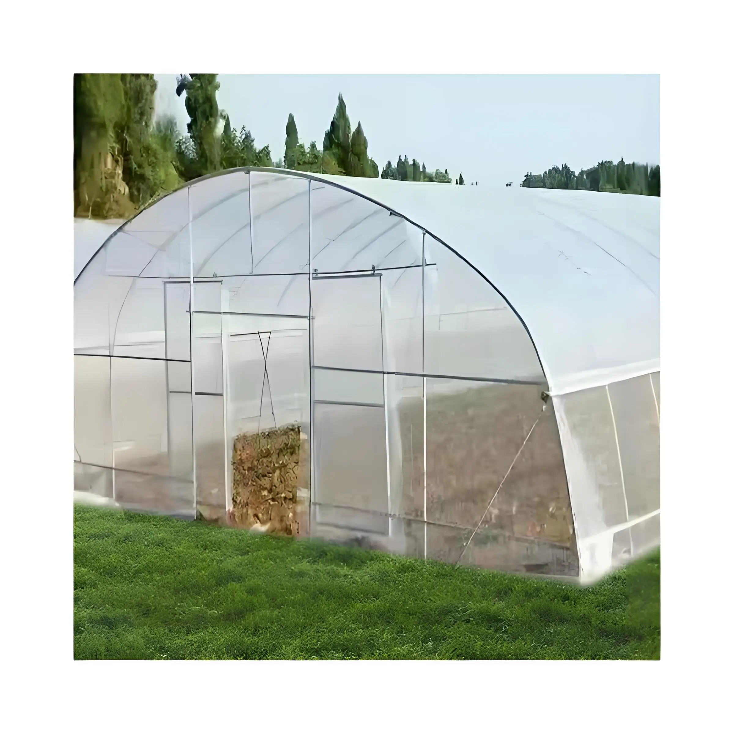 Factory Cheap Green House Hot Galvanized Steel Frame Structure Agricultural Farming Greenhouse hoop house