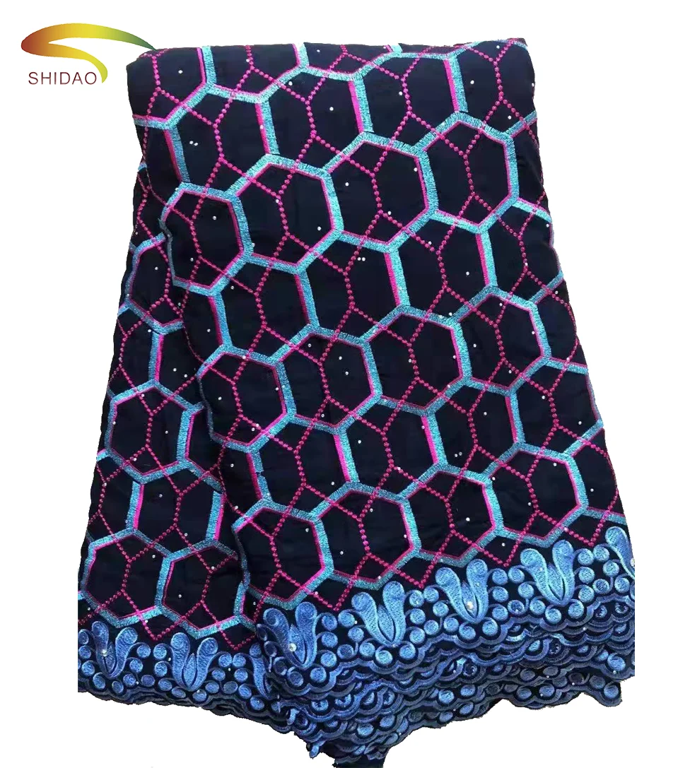 Wholesale 100% Cotton Swiss Voile Lace African Embroidery Lace Fabric For Dress