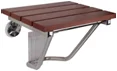 Wall Mount Solid Wood Stainless Steel Bracket Folding Shower Seat Fold up Bathroom Sauna  Bench