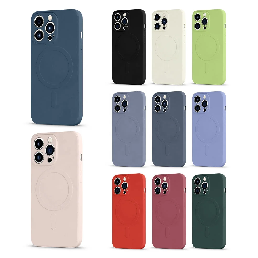 Новые магнитные силиконовые чехлы для телефонов iPhone 13, 12, 11, задняя крышка с беспроводной зарядкой, магнитный силиконовый чехол для Apple iPhone