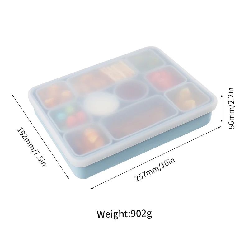 Custom Kids Lunch Box for School Snack Container Portable Silicone Divided Snacks Box for Children Travel Snack Storage Box