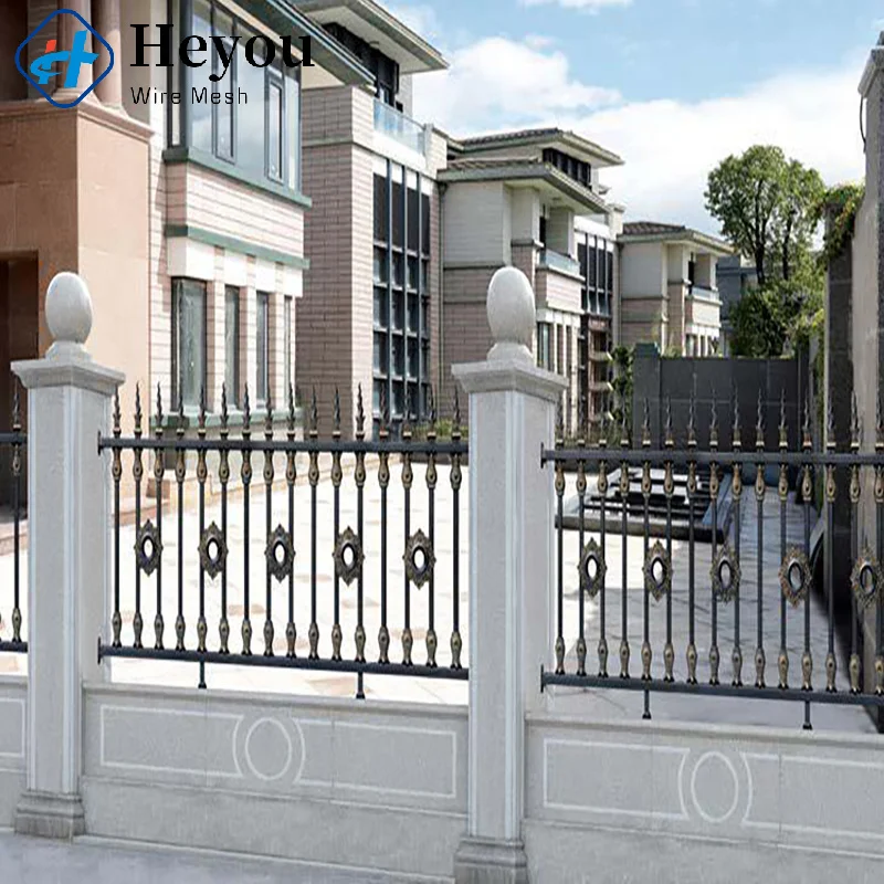 Euro Style Metal Palisade Fence / Wrought Iron Fence Panel Low Price