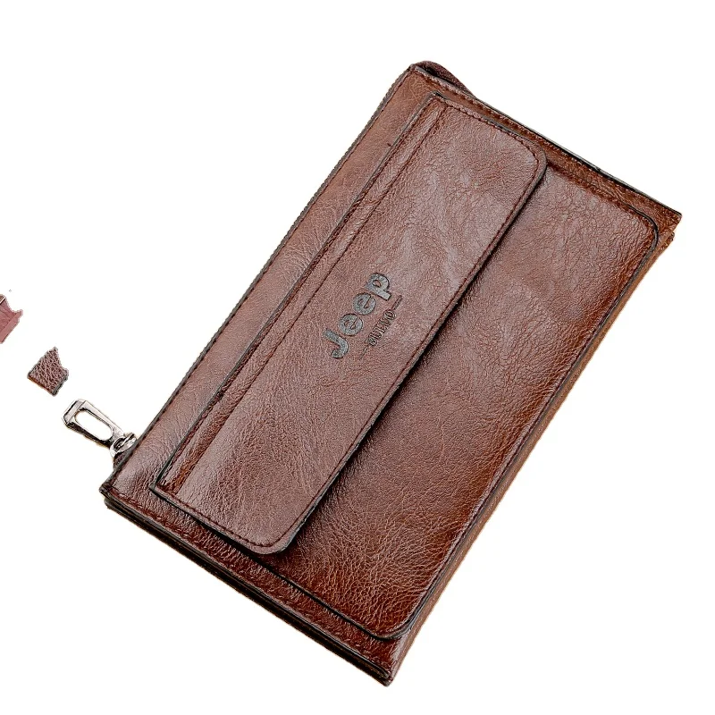 
2021 new fashion luxury vintage purse billfold money clip clutches bags long wallets leather mens 