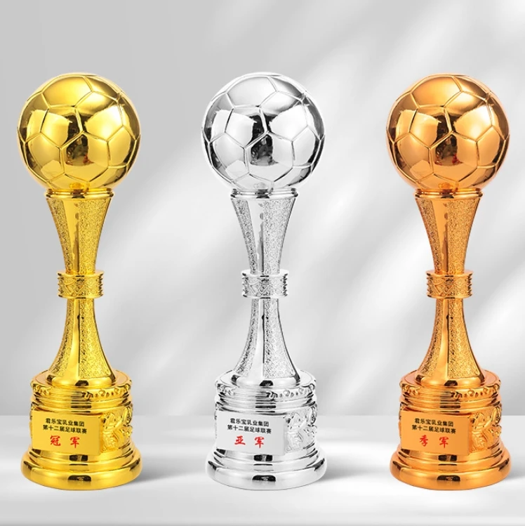 Hypercrafts Gold Silver bronze football soccer basketball sports resin customized trophy awards