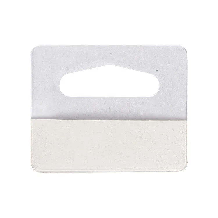 Foldable Display Different Styles Header Hanger PET Plastic Hang Tab With Back Adhesive