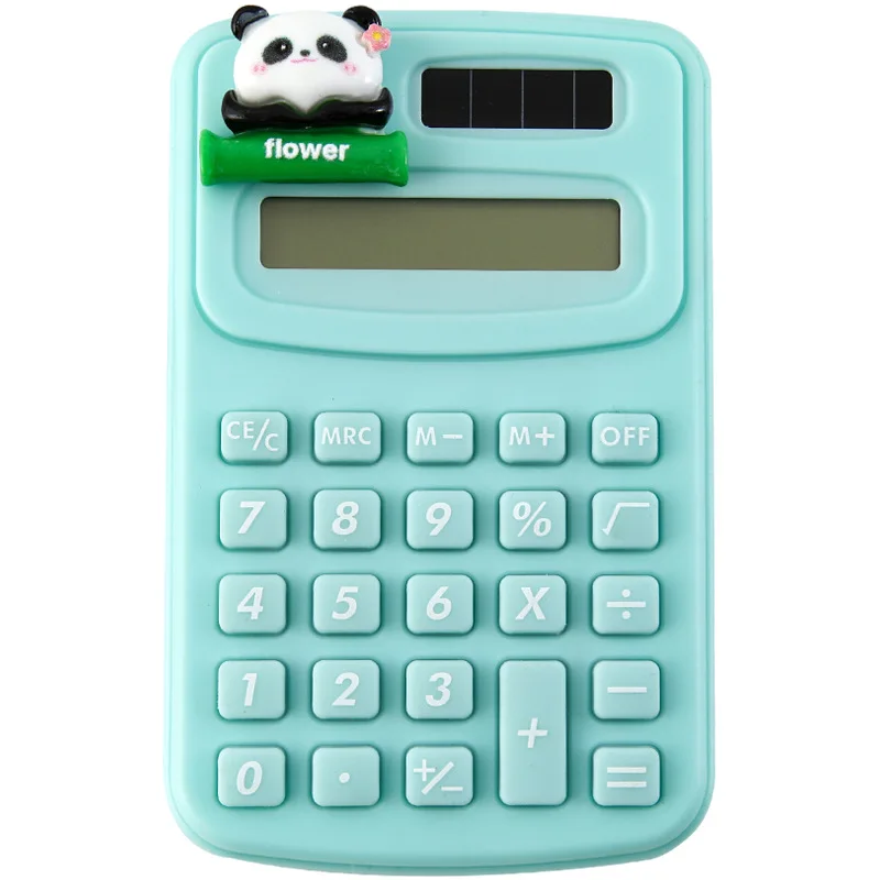 Students cartoon cute kawaii panda design pocket mini calculator for school