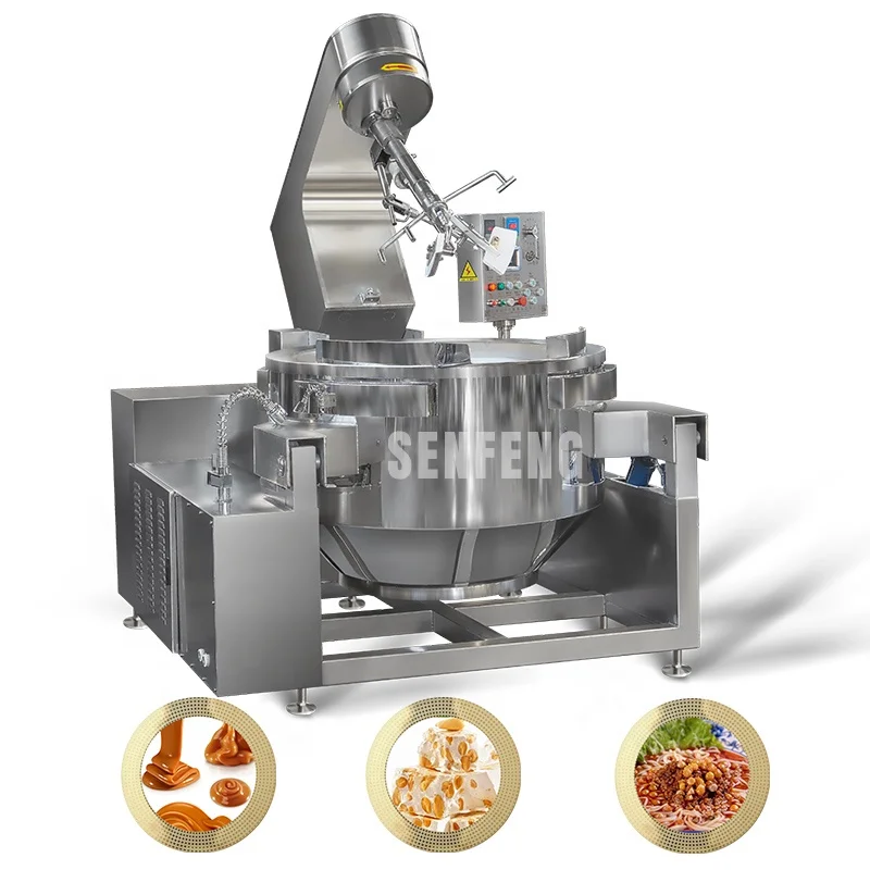 Peanut Brittle Caramel Sugar Cooking Mixer Machine/Gas Cooker Mixer/Hot Spaghetti Sauce Jacket Kettle Gas Cook Mixer Machine