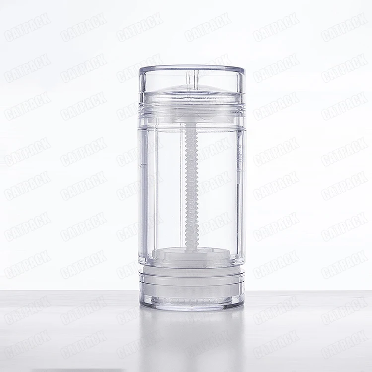 Wholesale Custom Round Twist-up Tube Empty Transparent  50ml 75ml Biodegradable Deodorant Stick Container Tube Packaging