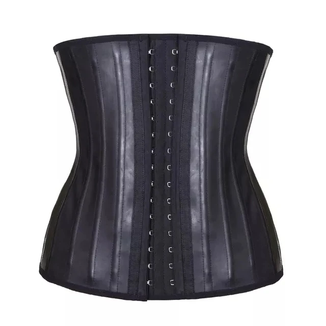 Women Latex Waist Trainer Corset Body Shaper faja Modeling Strap 30cm Width 29 25 Steel Boned Waist Cincher Belly Slim Belt