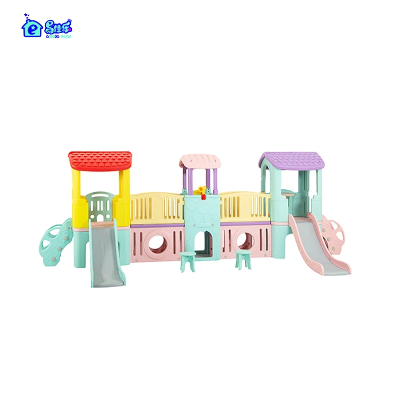 
High quality children amusement park kindergarten kids playhouse indoor playground equipment plastic play house with slide toy 