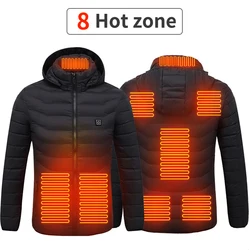 Washable 8 Zone Men Customized Black Bubble Winter Heat Battery Usb Heating Electric Heated Jacket