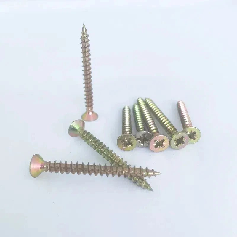 Yellow Zinc Coated square Drive Countersunk Flat Head 65mm Chipboard-screw Phil Long Self Tapping Wood Screw for Furniture