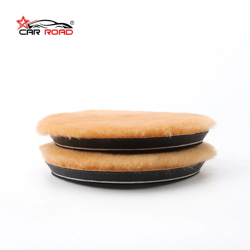Hot Selling CARROAD 100% Wool Material Durable 6' Lamb Wool Polishing Buffer Pad Wool Felt Pads For Car polisher pad