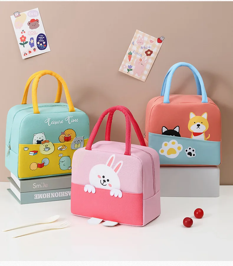 Wholesale Insulated Cooler Kids Print Cartoon Smiggle Lunch Children School Bags and Lunch Box Bag School Lunch Bags