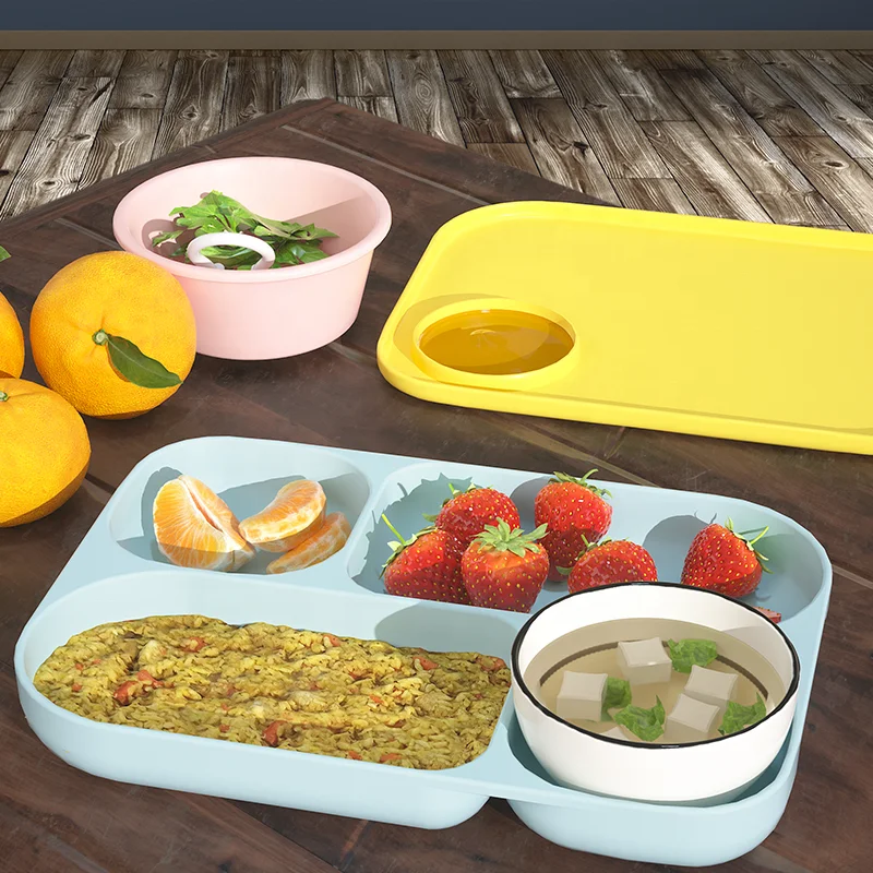 Non-slip BPA Free Kids Suction Plate Microwave Friendly Plastic Toddler infant Baby Plates for children