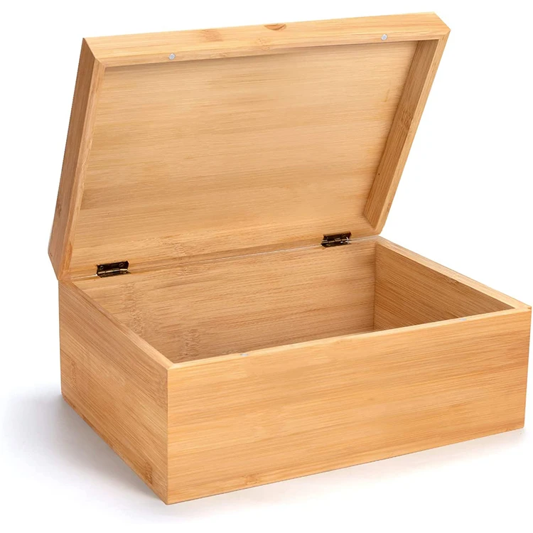 Natural Bamboo Wood Boxes Wooden Storage Box for Art Wooden Keepsake Box