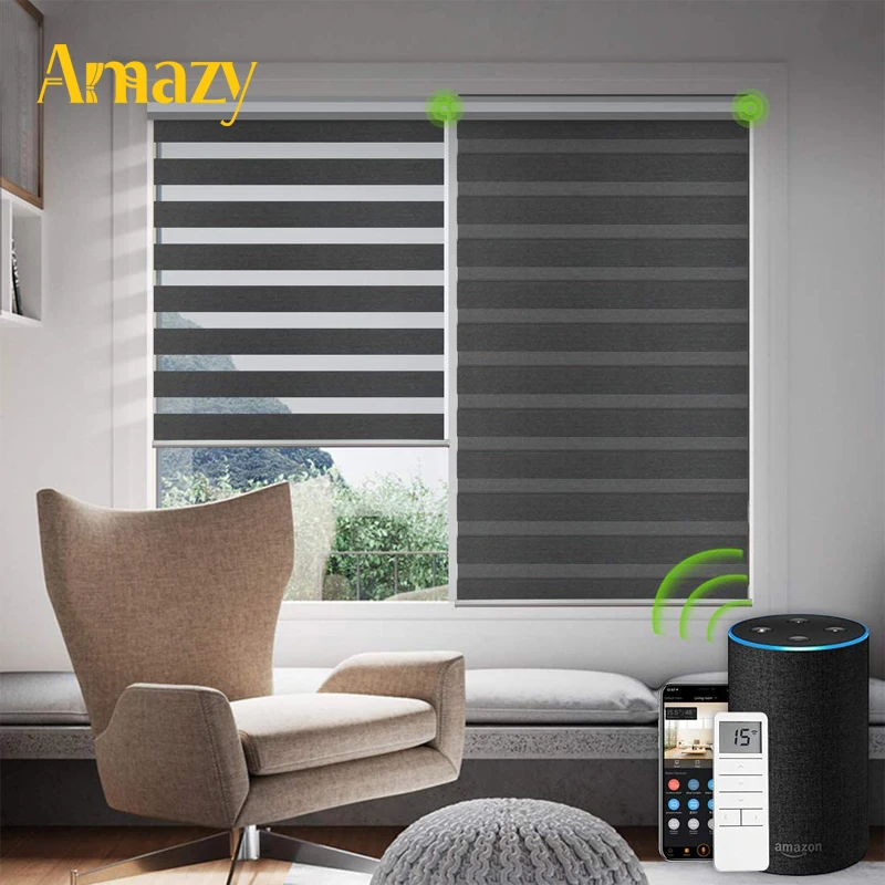 Manufacturer Supplier Innovation Design Wifi Phone Remote Motor Control Motorized Office Home Room Smart Roller Blinds