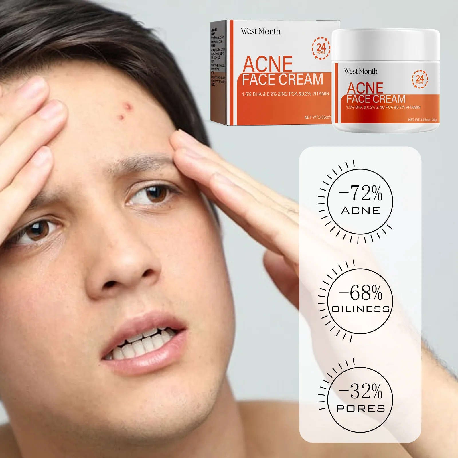 Hot Selling Acne Removal Cream Herbal Acne Spots Oil Control Acne Cream Spot Pimples Remove BHA Salicylic Acid Facial Cream