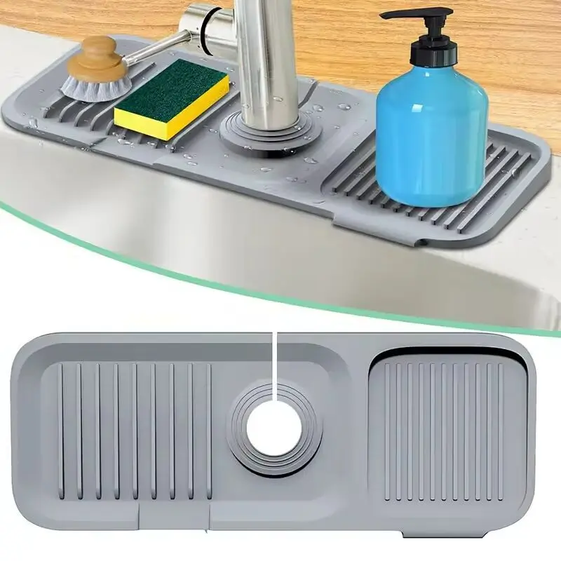 Многофункциональный силиконовый коврик для раковины