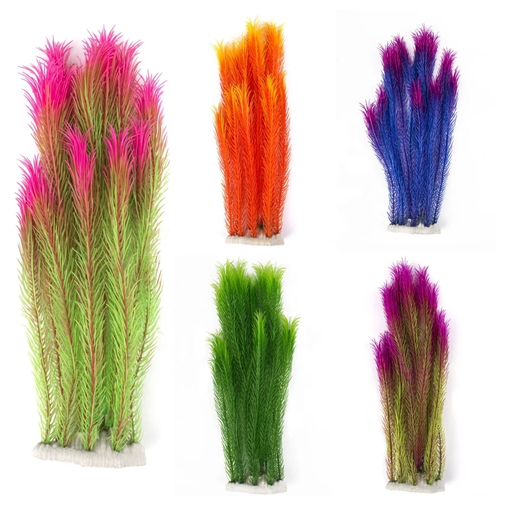 Fish tank aquascape aquarium ornament artificial plastic lily wer plant decoration
