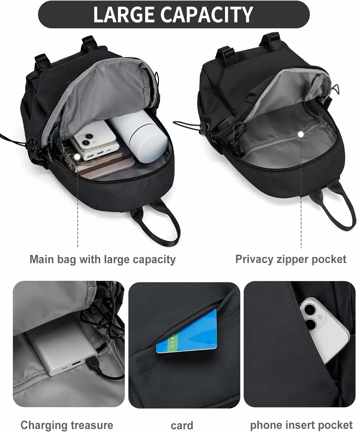 Black Mini Outdoor Sports Anti-Theft One Strap Messenger Backpack Motorcycle Sling Chest Bag