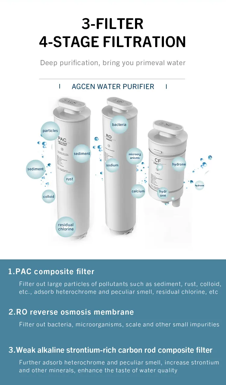 AGCEN OEM ODM Purificador de agua Hot Sale high-quality 5 stages ro water purifier with tank