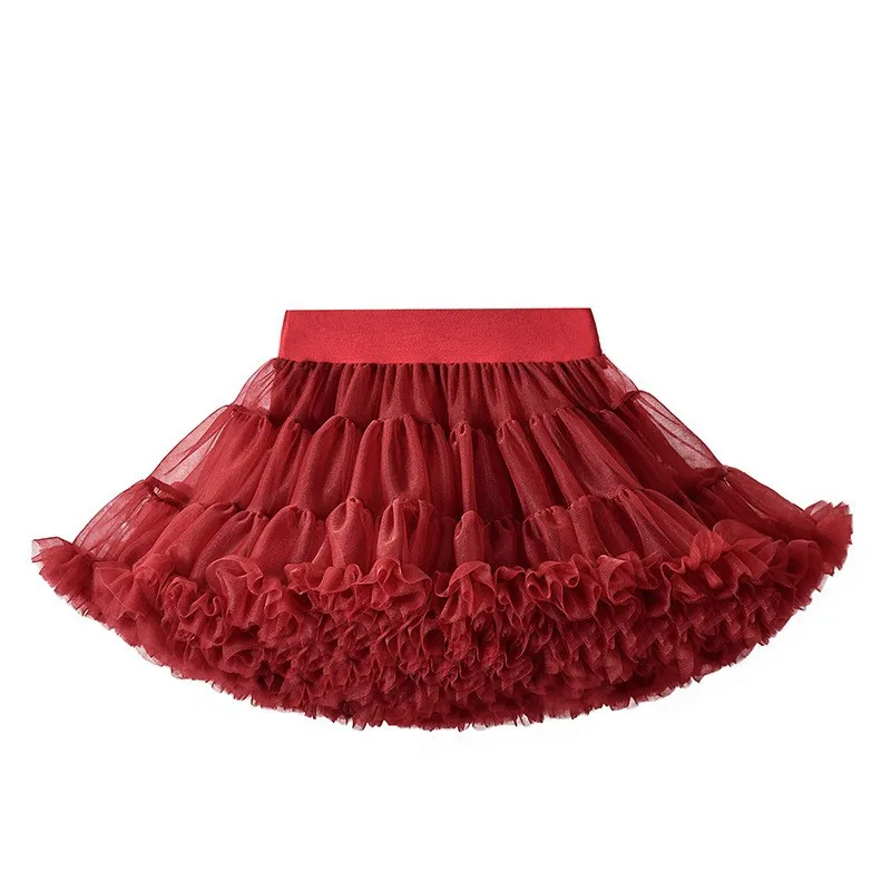 Women girl tutu half skirt summer party holiday fluffy puffy tulle pettiskirt birthday everyday black casual  elegant ball skirt