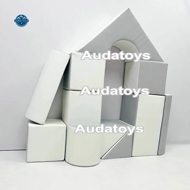 White and Gray Indoor Softplay Playground Equipment Kids Party Rental Mobile Play Area with Wood and Foam for Home Use