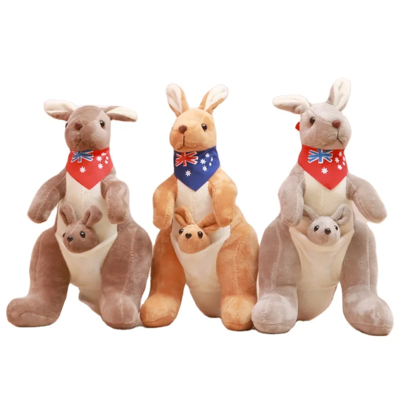 Unisex 11.8INCH Soft Kangaroo Stuffed Animal Toy Cuddly Plush Toy For Kids Aged 5 to 7 Years PP Cotton Filling