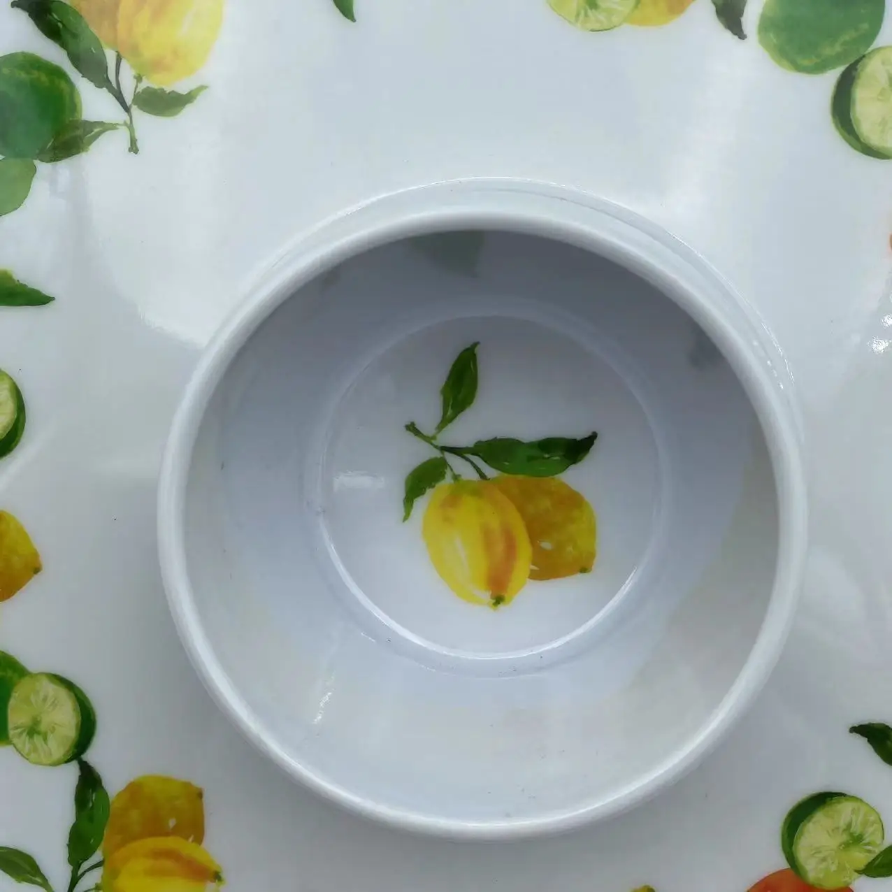 OEM service melamine chip and dip tray for party melamine trays round melamine platter dishwasher safe