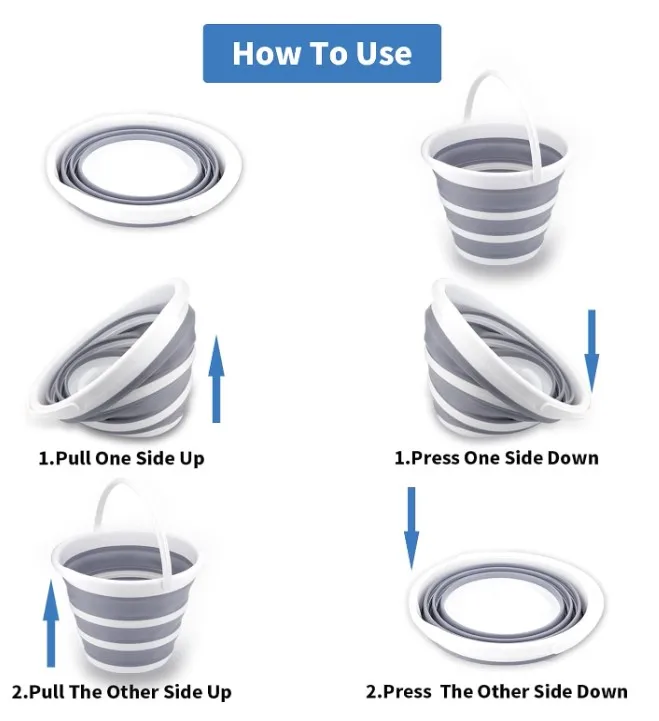 3L 5L 10L Collapsible Bucket / Gallon Cleaning Bucket / Folding Portable  Water Supplies for Outdoor Garden Camping Fishing