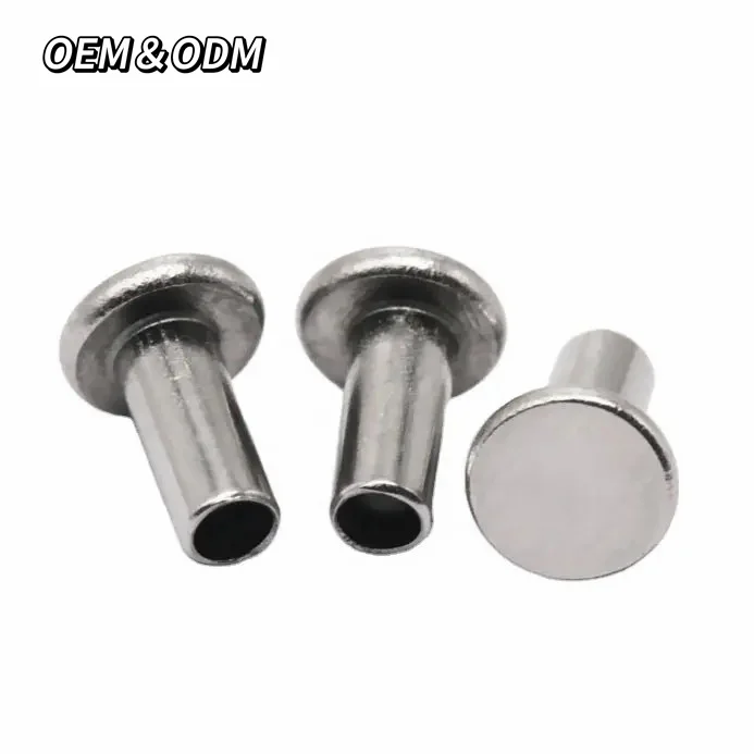 304 Stainless Steel Leather Rivet Semi Tubular Round Head Hollow Rivet Custom Tubular Rivets