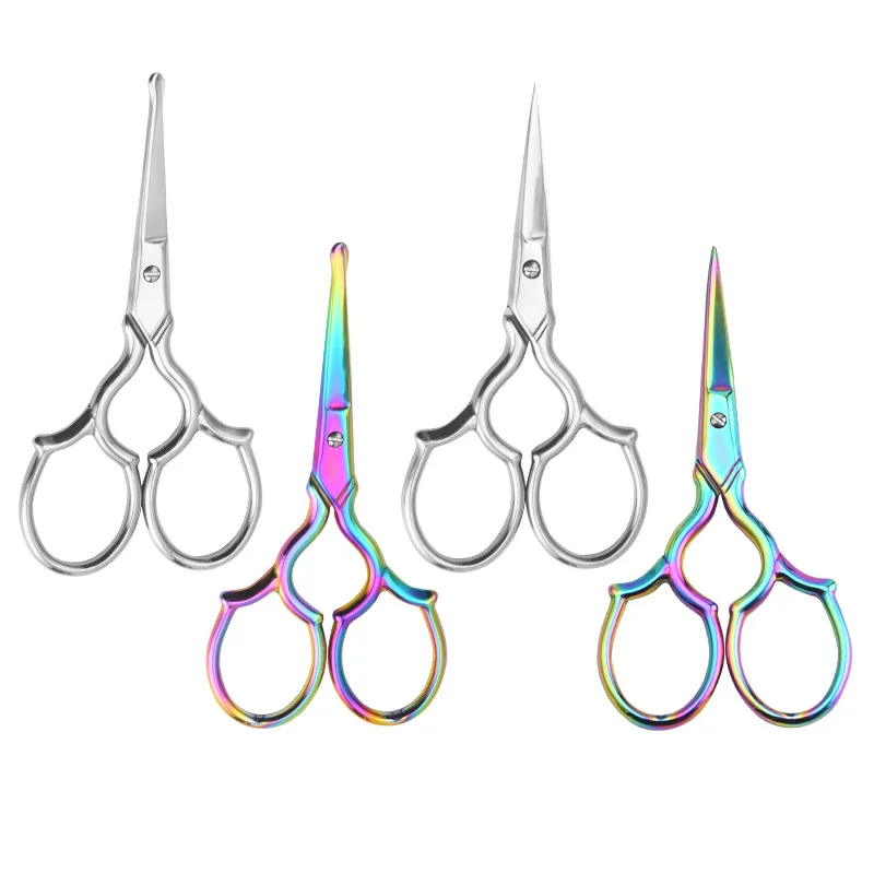 Stainless Steel Beauty Eye Brow Scissors Blunt Safety Nose Hair Eyebrow Trimming Scissors Set