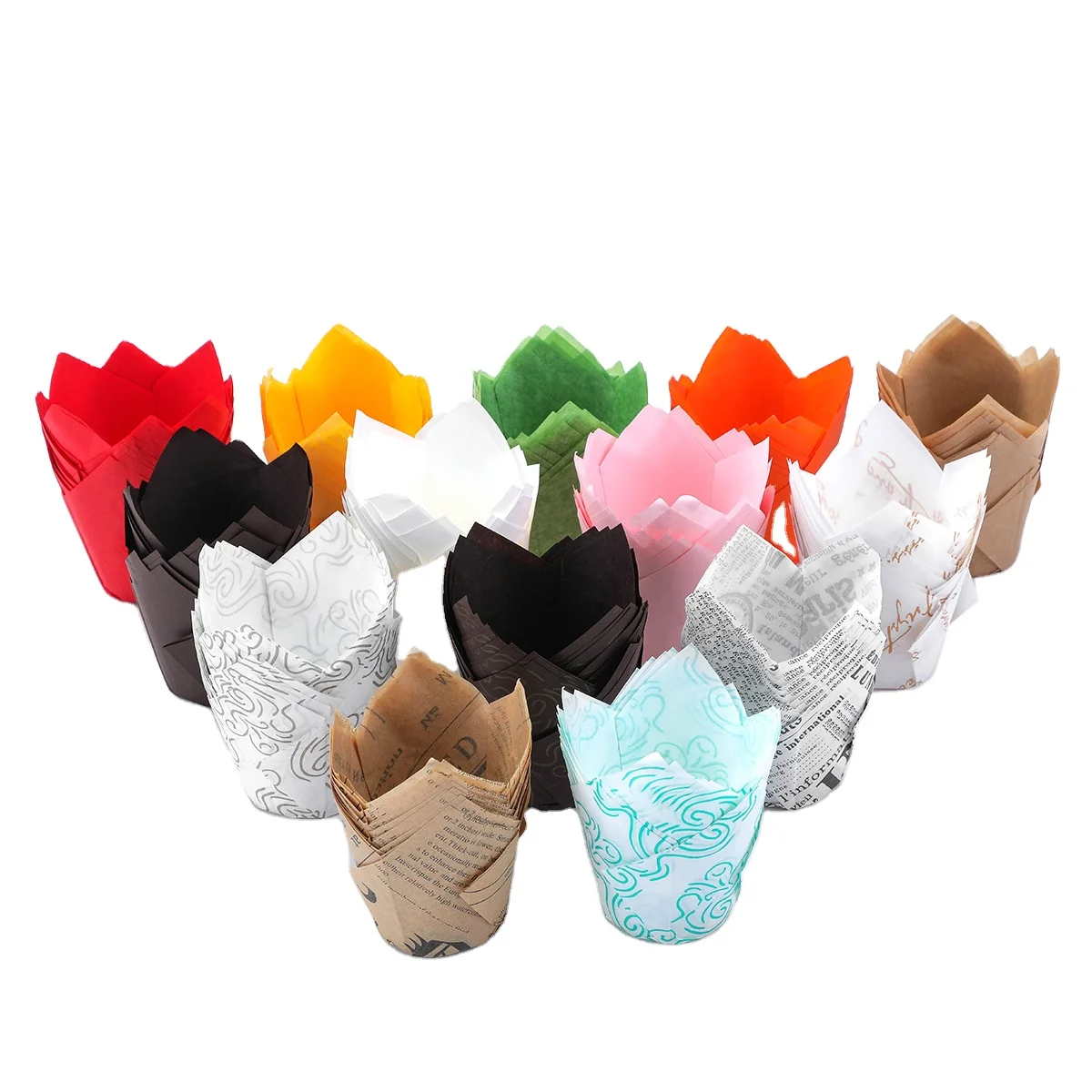 Disposable Mini For Bote Tulip Cupcake Cups Premium corrugated Board Acrylic Baking  Paper Cup Liners Containers Mold Wholesale