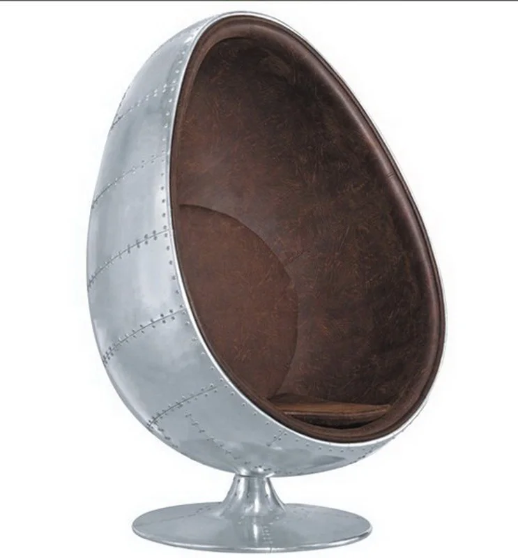 Vintage Aviator Egg Chair Fiberglass Lounge Egg Pod Chair