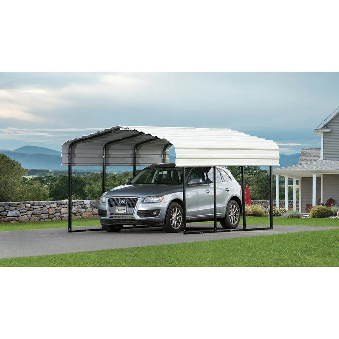 Multi-used Outdoor Heavy Duty Metal Carport with Galvanized Steel Roof and Reinforced All-Metal Frame