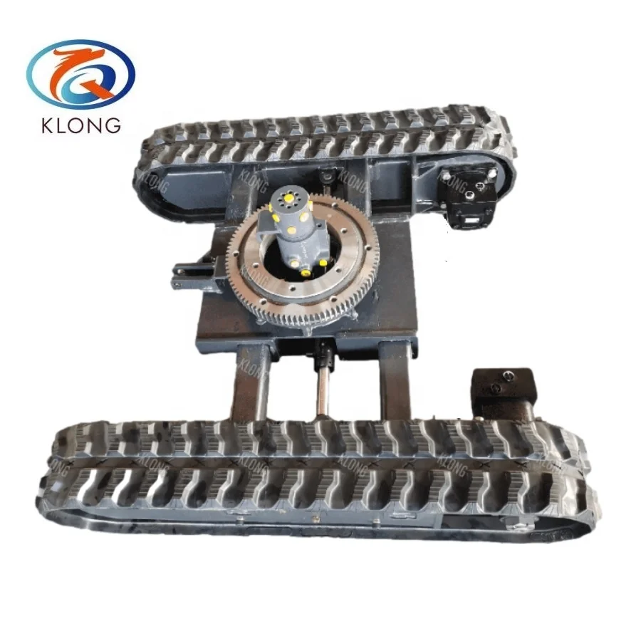 Factory OEM 1ton Rubber Crawler Track Undercarriage with slewing bearing for rotary Mini Excavator