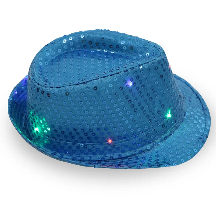 Sequin Light Up LED Hat Light Up Hat Glow Club Party Hats For Bar Costume