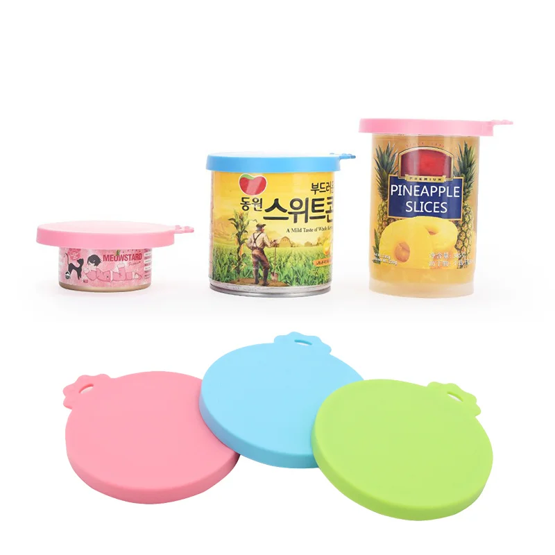 Universal Size One fit 3 Standard Size Silicone Pet Food Can Cover Can Lids Dog and Cat Food Saver Lid