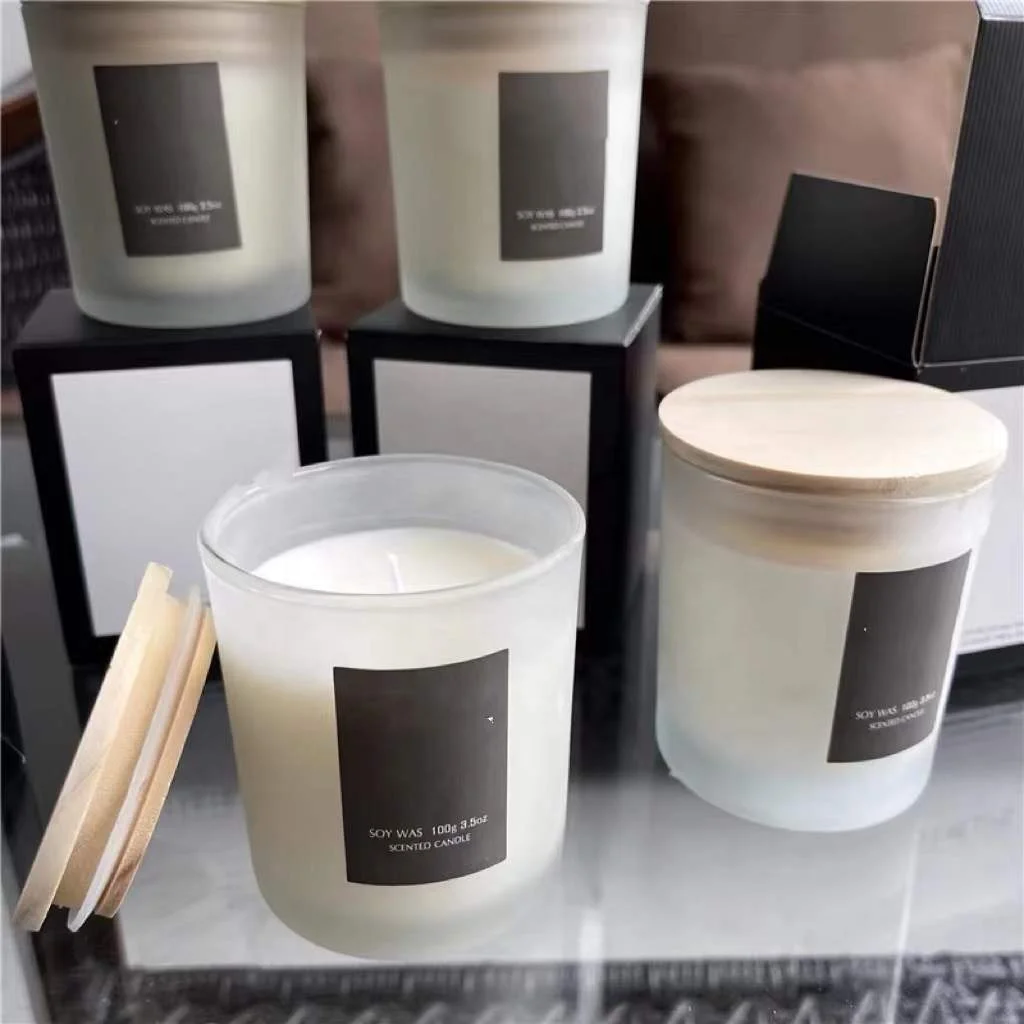 Wholesale Decorative 4oz 8oz 10oz 12oz 16oz 230Ml 320Ml 500Ml Empty Matte Glossy Luxury Wood Lids Custom Glass Candle Containers