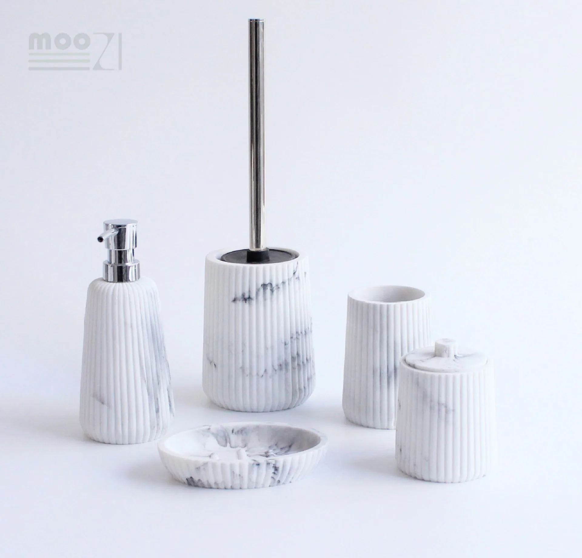 Elegant Black Marble Bathroom Accessories Set Toilet Trash Can reusable Stone home accessories Resin Bathroom Set