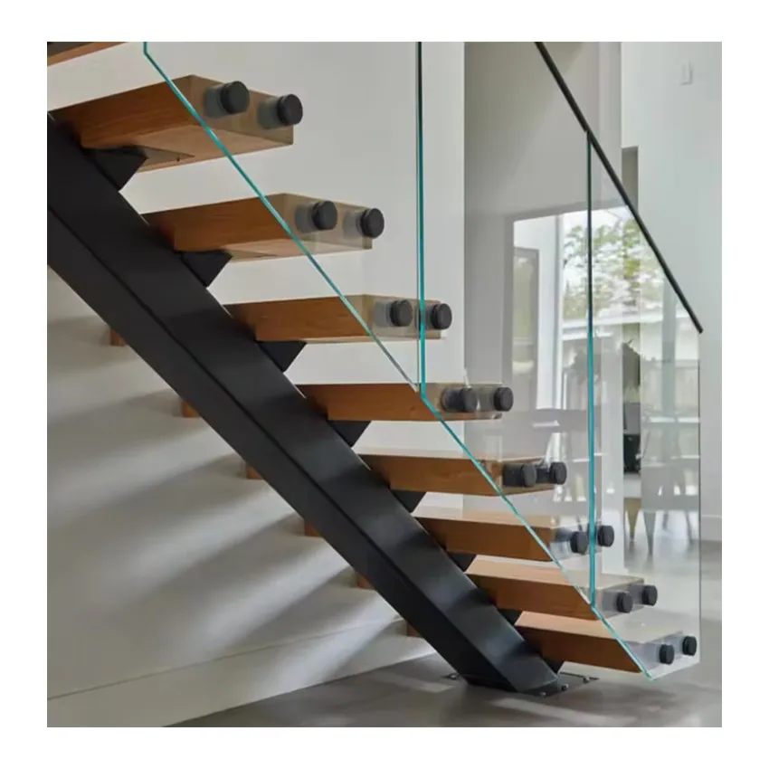 Foshan factory Prima Customized indoor decorative straight staircase design of resident or villa interior floating stairs