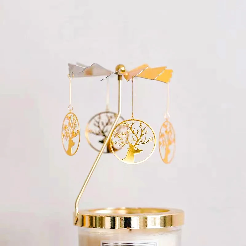 Винтажная креативная романтическая металлическая фея, вращающийся подсвечник, вращающийся подсвечник, карусель, подсвечник, вращающийся