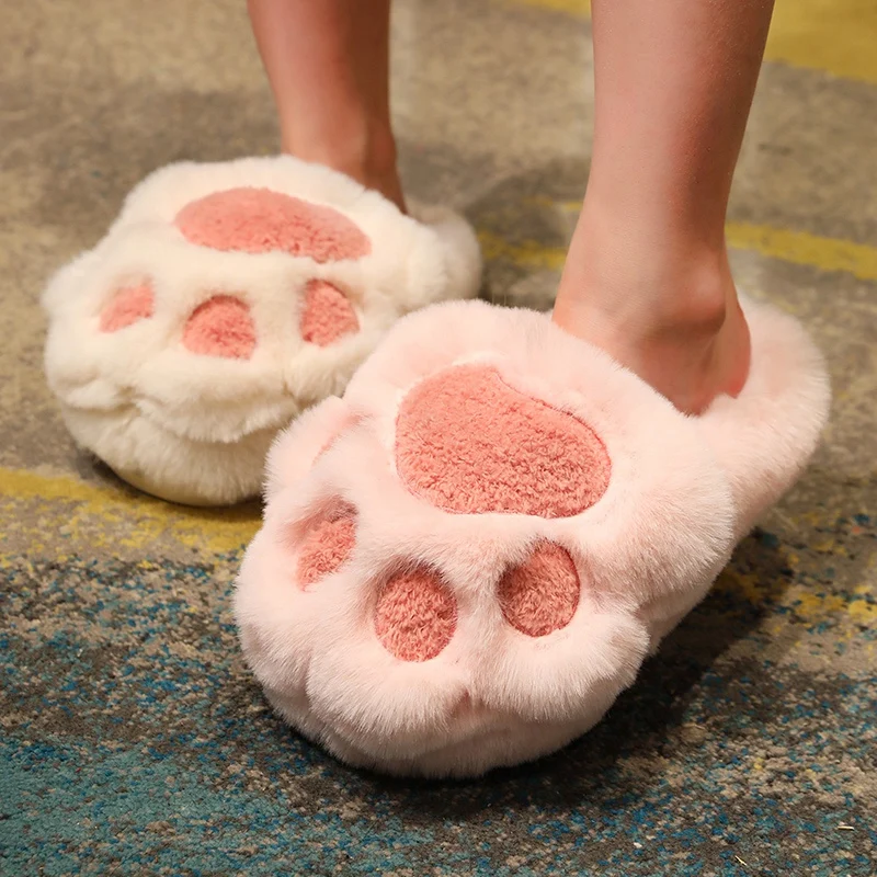 Custom Women Cute Fuzzy Claw Monster Slippers Shoes Animal Claw Paw Slippers Stuffed Funny Bear Paw Slippers