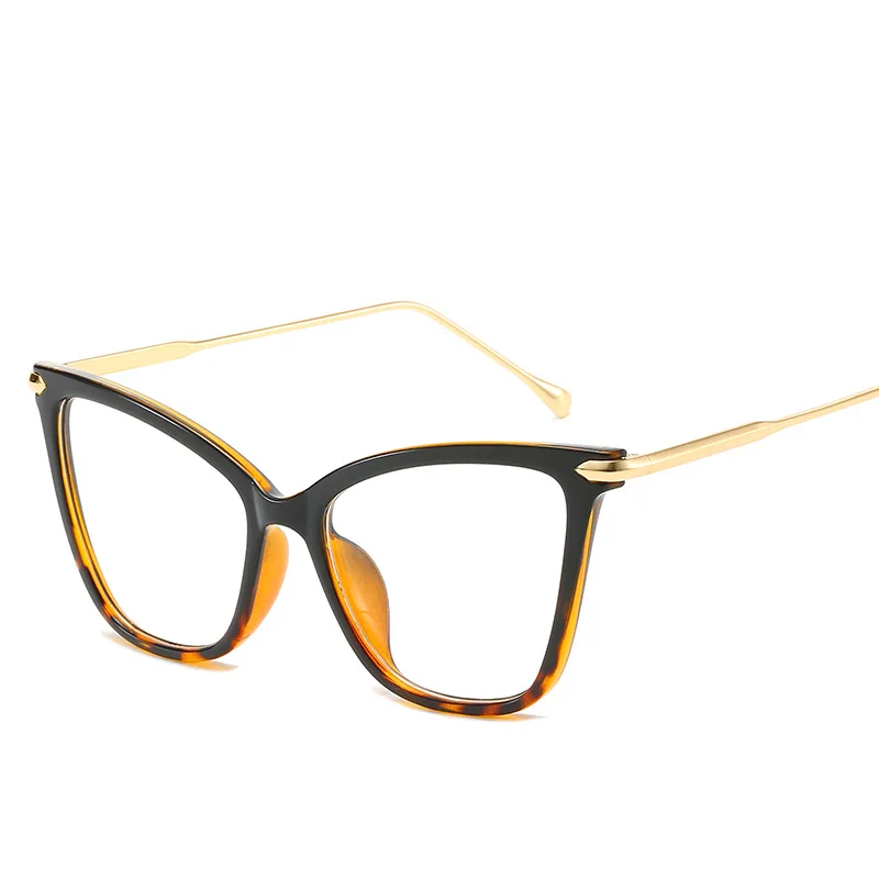 2460 New Optical Frame Design Oversized Metal Frame Clear Lens Cat Eye Optical Eyeglasses 2022
