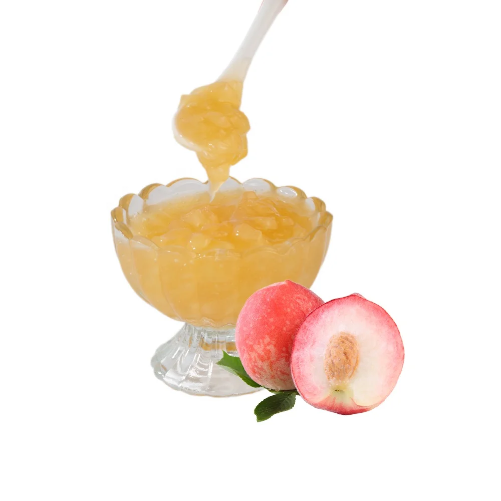 peach concentrated fruit jam syrup in jar with rich flesh for fruit tea bubble tea brand Chain store ingredients supplies